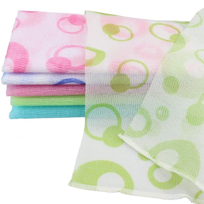 Meetory 6 Pieces Exfoliating Nylon Bath Cloth Towel, 35 inches (90cm) Beauty Skin Bath Wash Cloth Towel Massage for Women and Men - Image 2